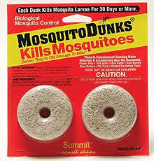Single Mosquito Dunk for mosquito prevention in water features.