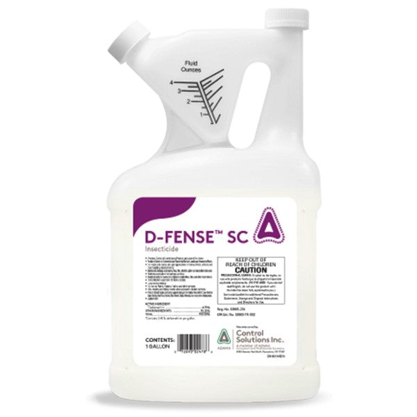 D-Fense SC Insecticide Concentrate in gallon size for extensive pest coverage.