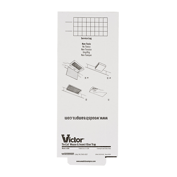 Victor Tin Cat Mouse Trap for discreet rodent and insect management.